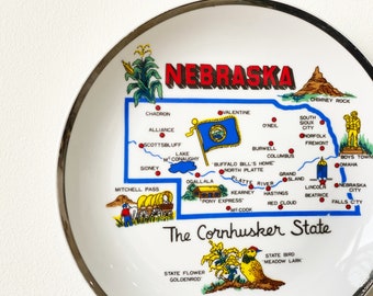 Vintage Nebraska Souvenir Wall Plate