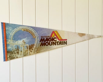 Vintage Magic Mountain Souvenir Felt Pennant (1970s)