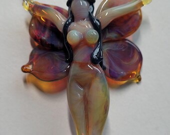 Glass dragonfly Fairy Pendant - Forest Faerie Necklace - Glass Necklaces - One of a kind gift