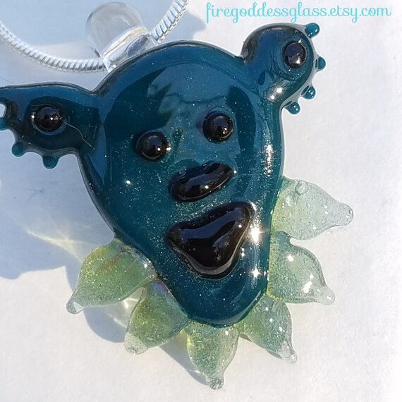 Handn Glass Grateful Dead Dancing Bear Pendant - Grateful Dead Glass Pendant