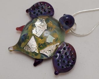 Handmade Glass Turtle Pendant