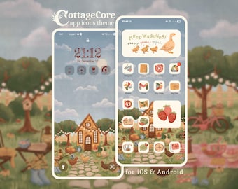 Cottagecore App Icons: 200+ Hand-Drawn iOS + Android Theme (Digital Download)