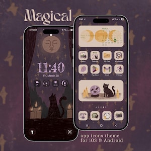 Magical App Icons, Whimsy Cottagecore Theme, iOS and Android Hand-Drawn 200+ icons