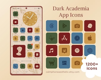 Dark Academia App Icon Pack: 1220+ Icons, 60 Widgets, Wallpapers