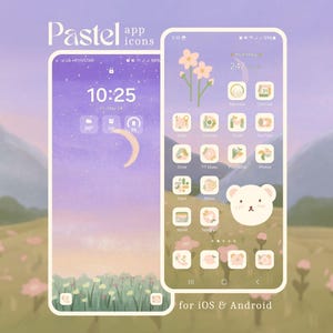 HAND DRAWN Pastel App Icons, iOS aesthetics app icons, Transparent Android icon pack