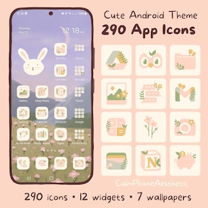 Android App Icons Phone Cute Theme Pastel Pink Icons Neutral Colors Bundle Cuteness Icons Phone Transparent Icons Saves Badges
