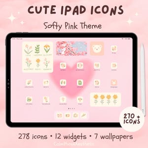 iOS 17 App Icons Bundle – Cute Aesthetic iPhone & iPad Icons, Pink Nature Themes, Soft Colors, Wallpapers and Widgets