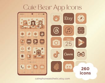 Bear App Icons, iOS Android Theme (Digital Download)