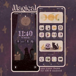 Magical App Icons, Whimsy Cottagecore Theme, iOS and Android Hand-Drawn 200+ icons