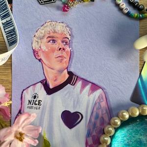 amazingphil phanart print a5 - cute phil lester purple digital fanart artprint