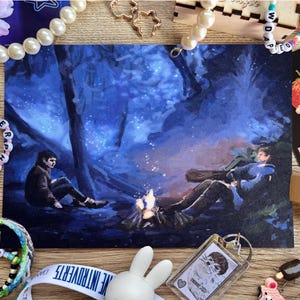 merthur camping - merlin bbc - art print a5