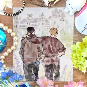 merthur in camelot - merlin bbc - art print a5
