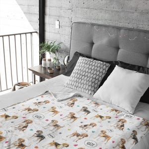 Beagle Blanket, Pet Lover Gift, Cozy Dog Throw, Animal Print Bedding, Fleece Picnic Mat, Winter Blanket