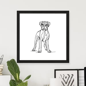 Boxer Dog Square Poster Print Matte Vertical Posters, Wall Art Print, Home Decor, Dog Lover Gift, Dog Wall Decor, Animal Art Poster