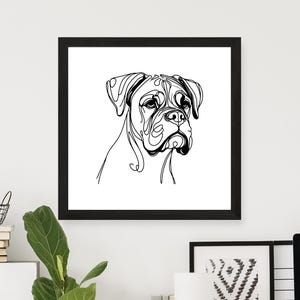 Boxer Dog Square Poster Print Matte Vertical Posters, Wall Art Print, Home Decor, Dog Lover Gift, Dog Wall Decor, Animal Art Poster