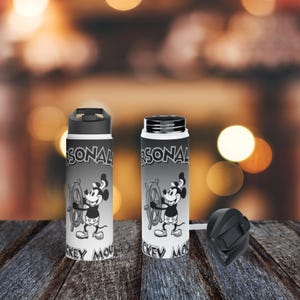 Water Bottle for cold and hot drinks Disney water bottles gifts the Mickey Mouse themed hydration water bottle personalization optional