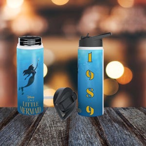 Water Bottle for cold and hot drinks Disney water bottles gifts the little mermaid themed water bottle personalization optional