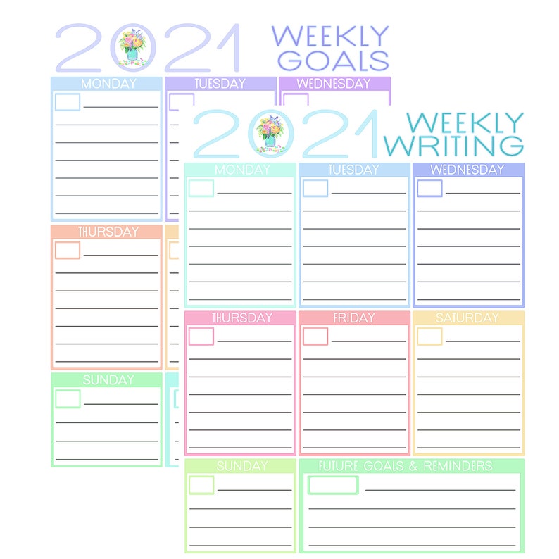 Printable Day Planner 365 Day Monthly Calendar Goal Sheets - Etsy