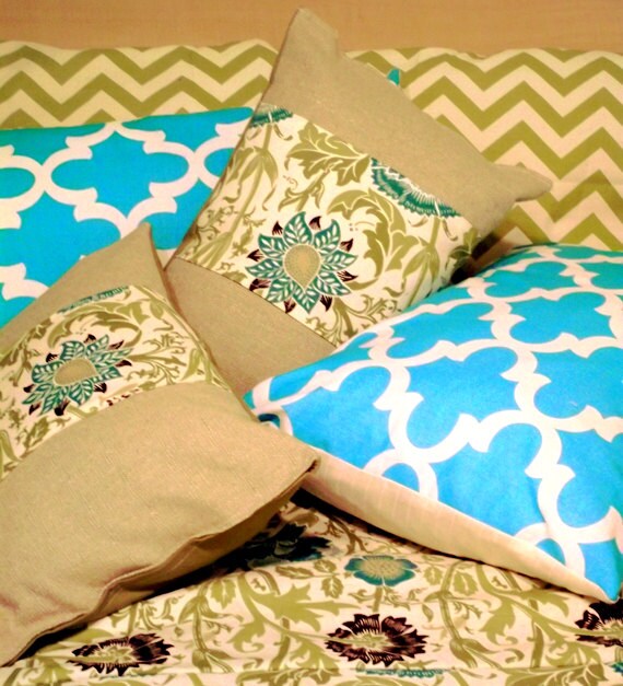 Items similar to Fancy Bed Pillows Trio, Set of 3 custom made Pillow