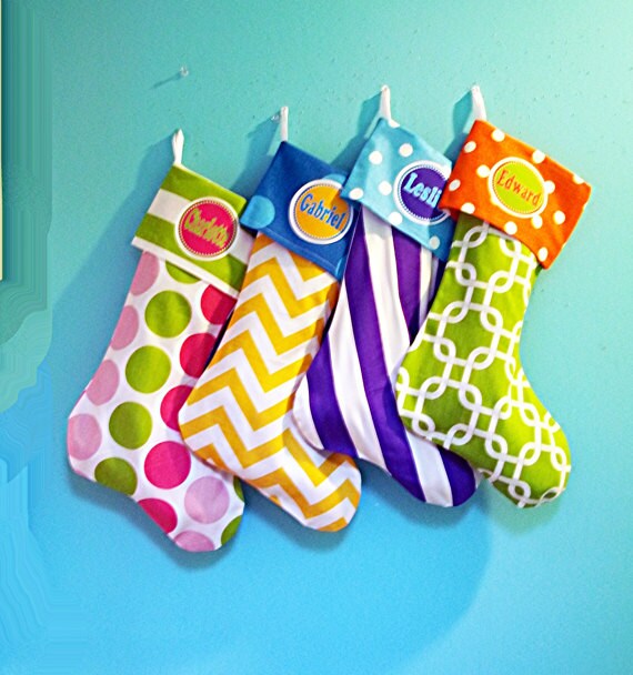 Items similar to MODERN HOLIDAY STOCKINGS 4 Pack Matching Family