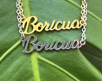 Boricua Necklace, Boricua Jewelry, Puerto Rico Gift Ideas, Puerto Rico Jewelry, Puerto Rico Necklace gift for daughter Seguimos Aqui Jewelry