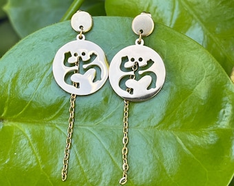Coqui Taino Earrings, Puerto Rico Earrings,  Coqui Taino Jewelry, Puerto Rico Jewelry, Boricua Jewelry, Beach Earrings, Coqui Earrings