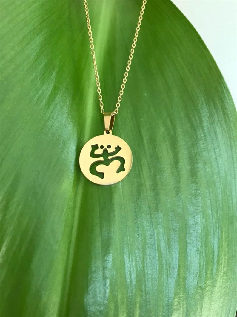 Coqui Taino Pendant and Chain, Gold or Silver Stainless Steel, Puerto Rico Necklace, Coqui Taino Jewelry, Puerto Rico Jewelry, Beach Jewelry image 1