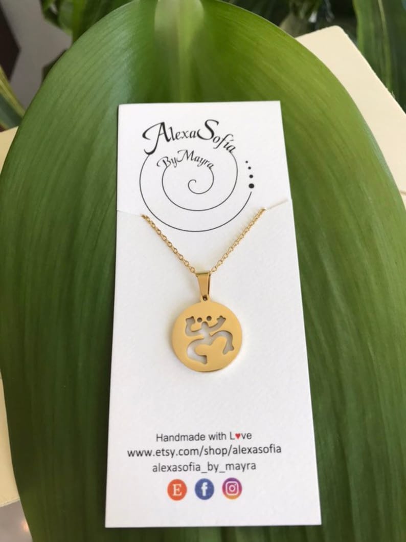 Coqui Taino Pendant and Chain, Gold or Silver Stainless Steel, Puerto Rico Necklace, Coqui Taino Jewelry, Puerto Rico Jewelry, Beach Jewelry image 7