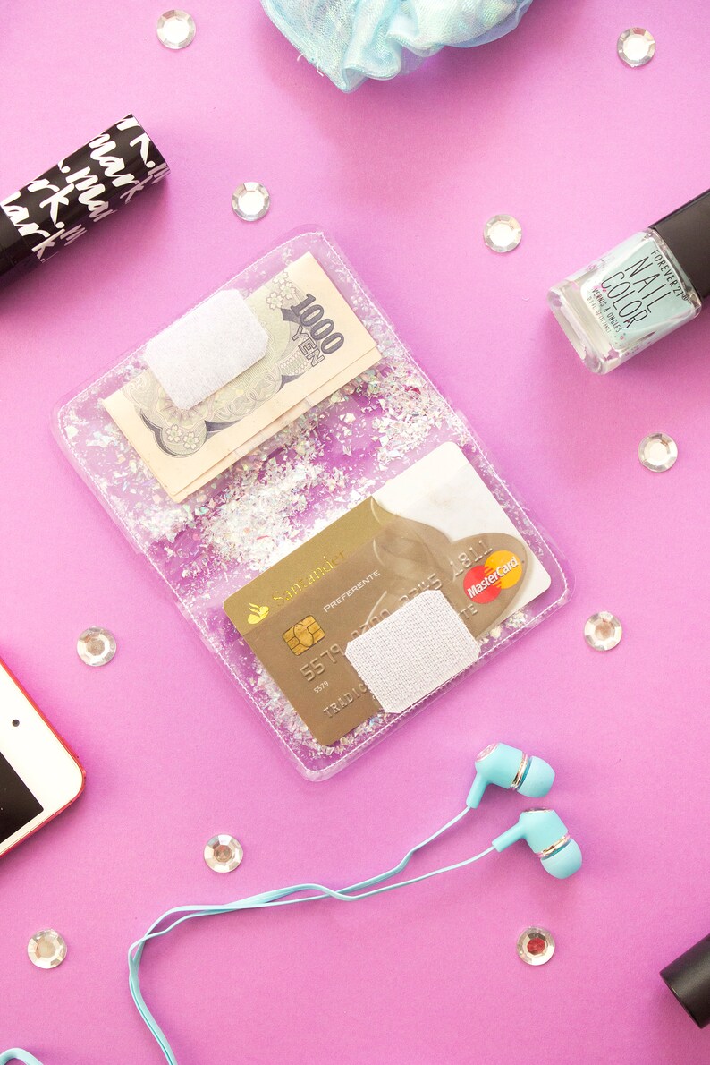 Fairy - Clear Wallet, Card holder, PVC Wallet, Money keeper, Confetti, Colorful, Minimal, ID Holder, Jelly wallet, Glitter wallet 