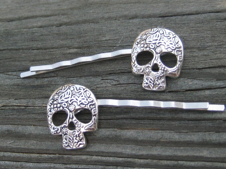 Bobby Pins Skull Pins Rockabilly Hair Pins Gothic Skull Etsy