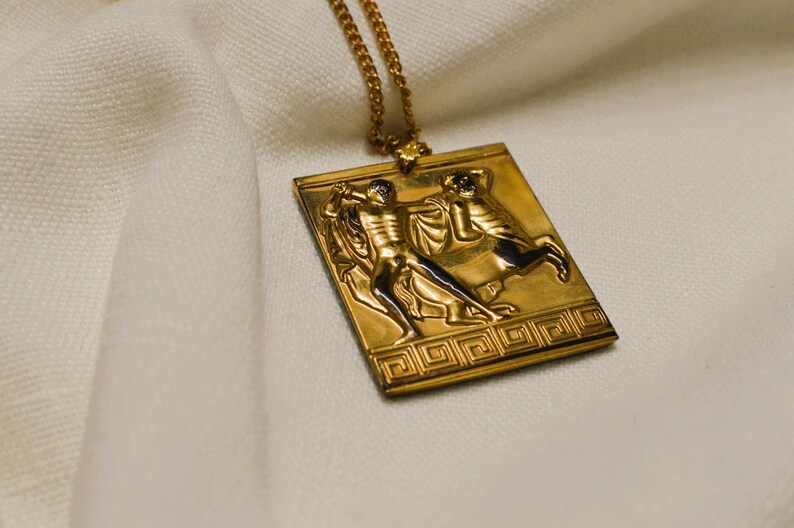 Roman-themed Chain Pendant 1960s - Etsy