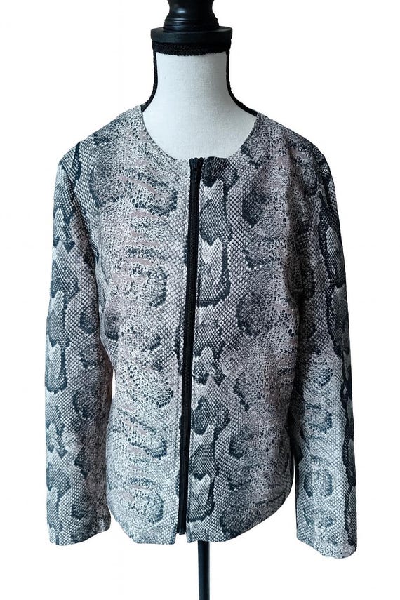 90s Python Print Zip-Up Jacket: Vintage Lightweig… - image 2