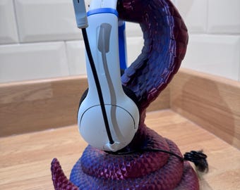 Hoofdtelefoonhouder 3D-geprinte hoofdtelefoonstandaard Cadeau voor gamers Uniek cadeau voor hem Cadeau techliefhebbers Gaming accessoire Streamer Headsetstandaard