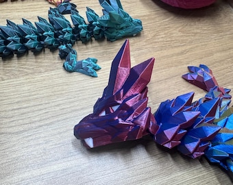 Juguete flexible con forma de dragón y huevo articulado impreso en 3D Flexi Dragon Juguete de dragón de cristal impreso en 3D