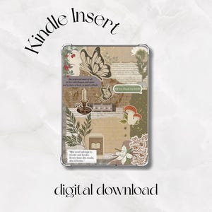 Cottagecore Kindle Insert: Printable Clear Case Design (Digital Download)