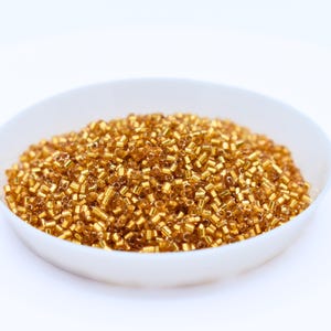 Metallic Gold Hex Cut Size 14 seed beads