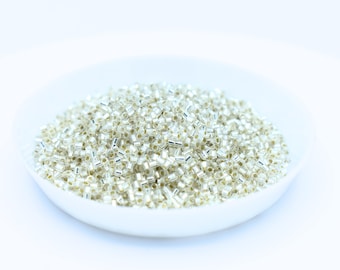 Metallic Silver Delica Cut Size 14 seed beads