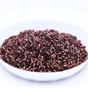 Metallic Amethyst Hex Cut Size 14 seed beads