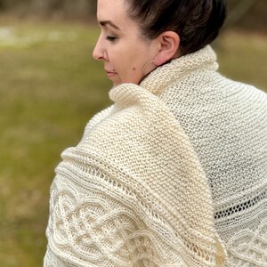 Fishers Island Cabled Shawl Knitting Pattern PDF