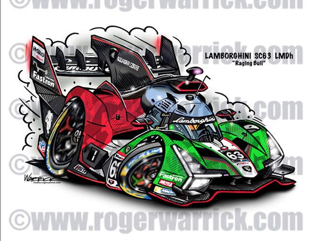 Lamborghini SC63 Car-toon - Etsy