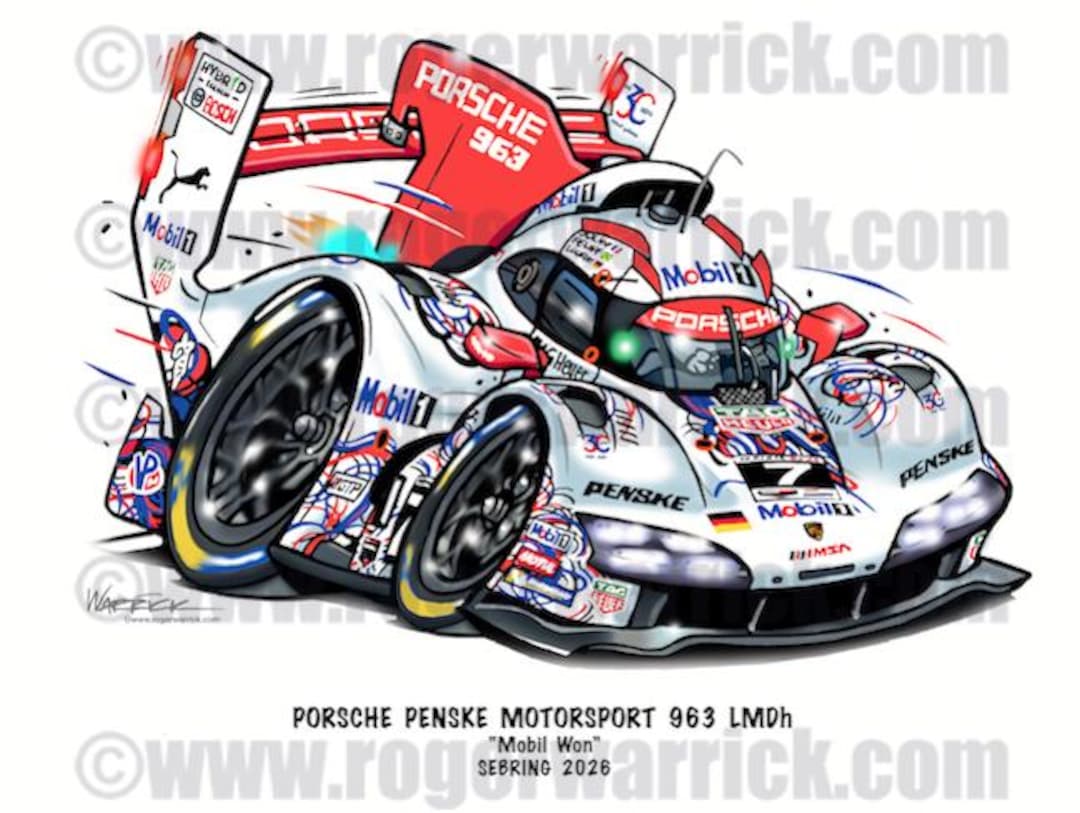 Porsche 963 Car-toon - Etsy