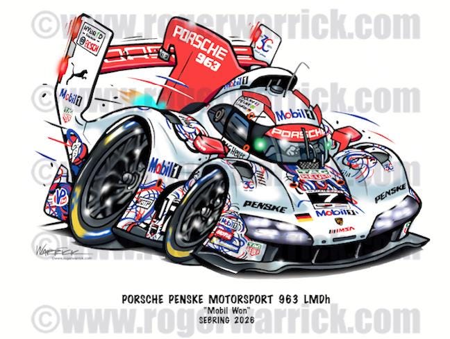 Porsche 963 Car-toon - Etsy