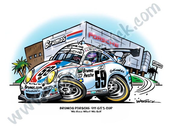 Brumos Porsche 911 Car Icature Etsy