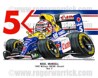 Nigel Mansell - 1992 Willliams FW14B Car-Toon