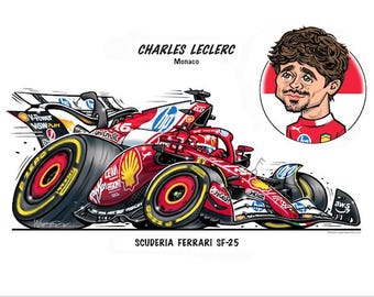 Ferrari 499P Car-toon - 2023 Le Mans winner - Etsy 日本