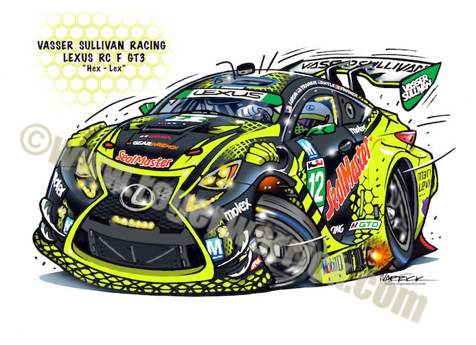 Vasser Sullivan Lexus RC F GT3 Car-toon - Etsy