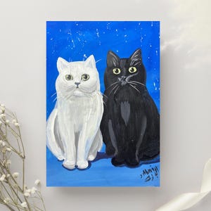 Yin and Yang Cats - Original Hand-Painted on Canvas