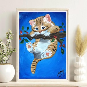 Peinture de chat sur toile