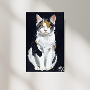 Portrait de chat personnalisé, peinture acrylique