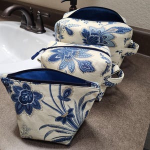 Handmade Cotton Makeup Bag: Boxy Cosmetic & Toiletry Organizer